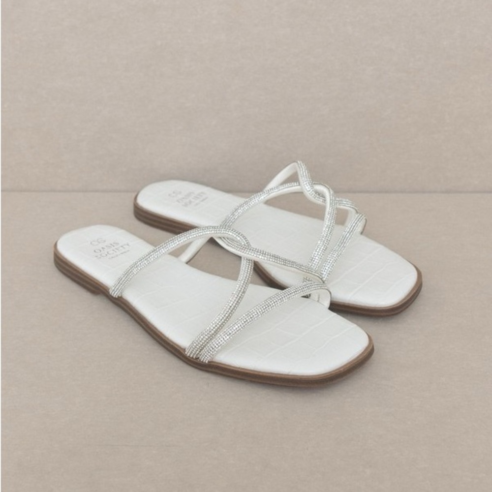 Strappy Rhinestone Sandals - Oasis Society